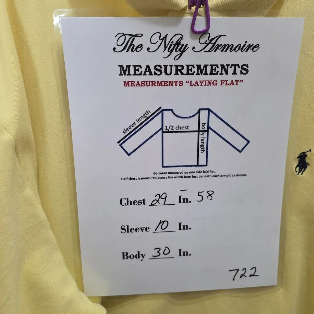Polo Ralph Lauren Polo Shirt Mens Yellow Cotton XXL Prep Classic Fit Golf Casual